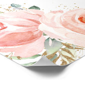 Poster Jour d'anniversaire conjoint Blush Floral Quinceañ (Coin)