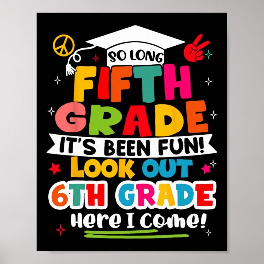 Poster Jour De 5E Année Diplômée Garçons Filles Ki (Devant)