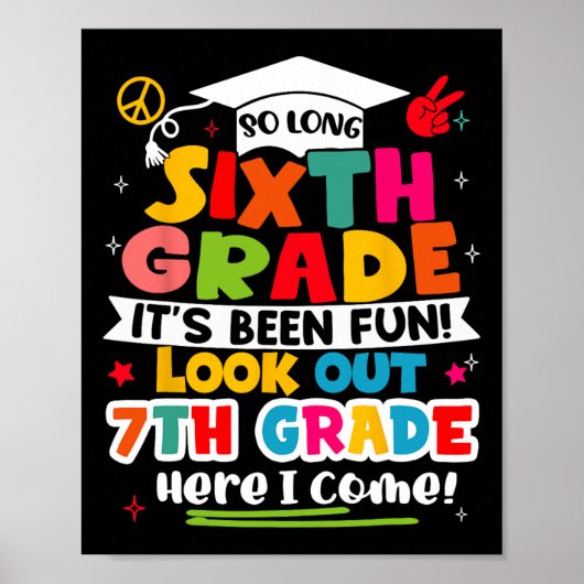 Poster Jour De 6E Année Diplômée Garçons Filles Ki (Devant)