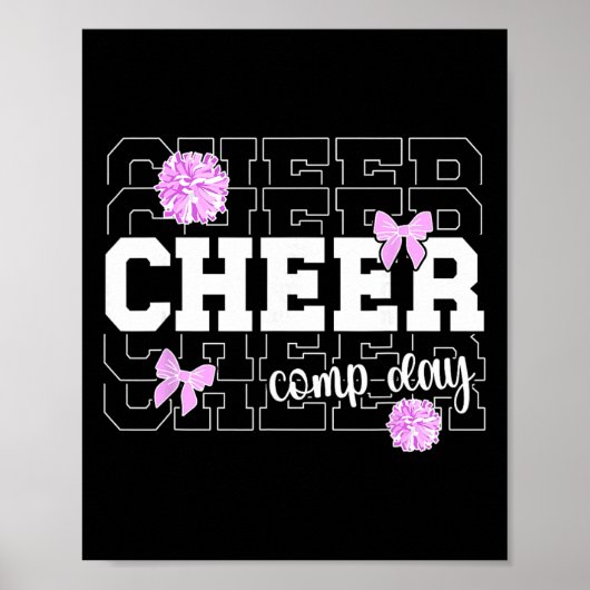 Poster Jour de compétition de cheer pour les fans de chee (Devant)