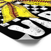 Poster Jour de jeu Vibes Coquette Bow Softball Mama Softb (Coin)
