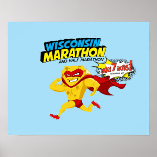 Poster Jour de la course du Marathon du Wisconsin