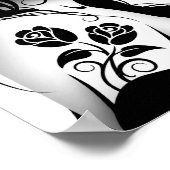 Poster Jour de la fille crâne de sucre mort - blanc (Coin)