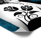 Poster Jour de la fille crâne de sucre mort - bleu (Coin)