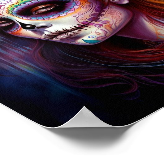 Poster Jour De La Fille Du Crâne Sucre Des Morts (Coin)