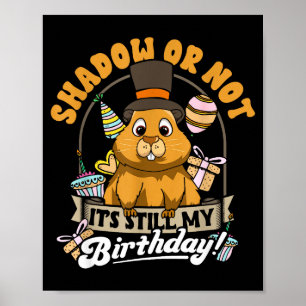Poster Jour de la marmotte Anniversaire Ombre ou pas c'es