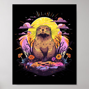 Poster Jour de la marmotte Art graphique de coucher de so