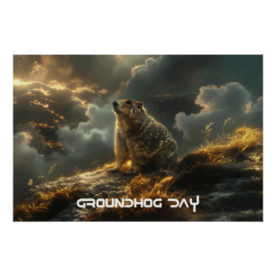 POSTER JOUR DE LA MARMOTTE - BONNE FÊTE DE LA MARMOTTE