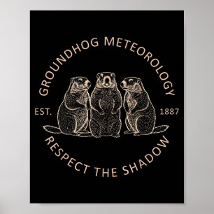 Poster Jour de la marmotte Drôle de marmotte Météorologie