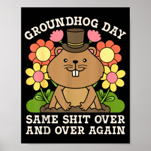 Poster Jour de la marmotte Hommes Femmes Amoureux des ani