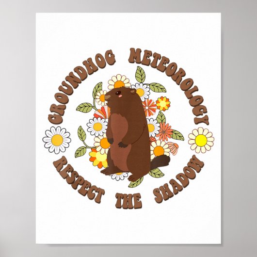 Poster Jour de la marmotte Respecter La Météorologie Rétr (Devant)