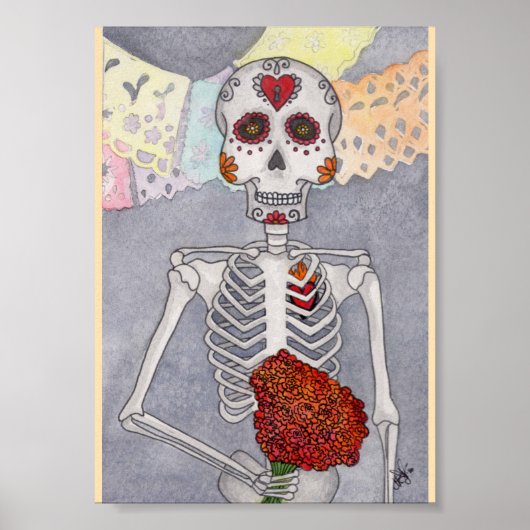 Poster Jour de la mort squelette Art Imprimer Miranda (Devant)