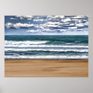 Poster Jour de la plage déserte