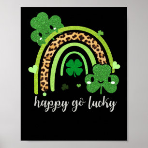 Poster Jour de la Saint Patrick arc-en-ciel Empreinte de