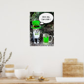 POSTER JOUR DE LA SAINT-PATRICK CHAT AVEC BIÈRE IRLANDAIS (Cuisine)