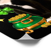 Poster Jour de la Saint-Patrick Chat Irlandais Shamrock M (Coin)