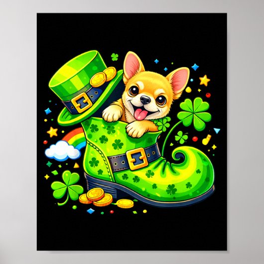 Poster Jour de la Saint-Patrick chaussure de lutin Chihua (Devant)
