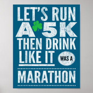 Poster Jour de la Saint-Patrick Courons un 5k puis buvons