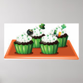 Poster Jour de la Saint Patrick Cupcakes (Devant)