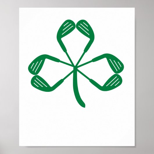 Poster Jour de la Saint Patrick de golf Shamrock irlandai (Devant)