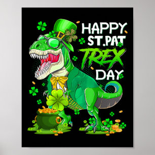 Poster Jour de la Saint-Patrick Dinosaure Happy St Pat Tr