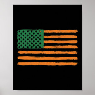 Poster Jour de la Saint-Patrick Drapeau Irlandais América