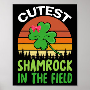 Poster Jour de la Saint Patrick Filles Toddler Shamrock C