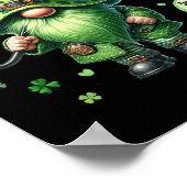 Poster Jour de la Saint Patrick Gnome Avec Barbe Verte Dr (Coin)