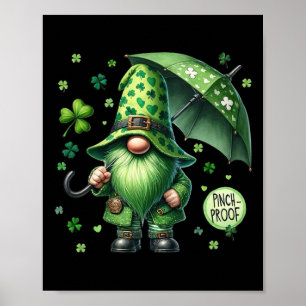 Poster Jour de la Saint Patrick Gnome Avec Barbe Verte Dr