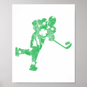 Poster Jour de la Saint Patrick Hockey Irlandais garçons