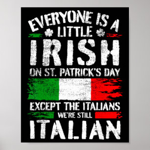 Poster Jour de la Saint-Patrick italien Italie Italiens _