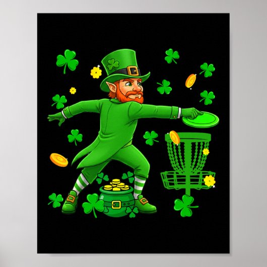 Poster Jour de la Saint-Patrick jouant au disc golf Joueu (Devant)