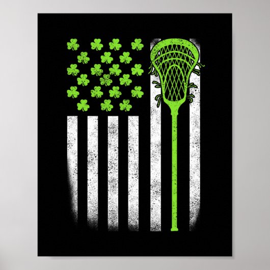 Poster Jour de la Saint Patrick Lacrosse Lax Usa Drapeau  (Devant)