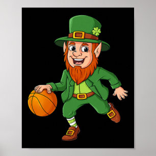 Poster Jour de la Saint Patrick Leprechaun Basket Lucky B