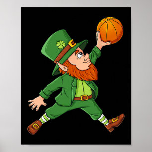 Poster Jour de la Saint Patrick Leprechaun Basket Lucky B