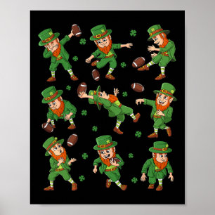 Poster Jour de la Saint Patrick Leprechaun joueur de foot