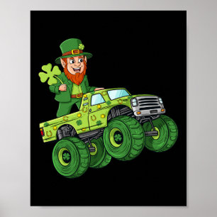 Poster Jour de la Saint Patrick Leprechaun Monster Camion