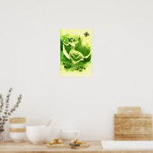POSTER JOUR DE LA SAINT-PATRICK LUNE DAME AUX TRÈFLES (Cuisine)