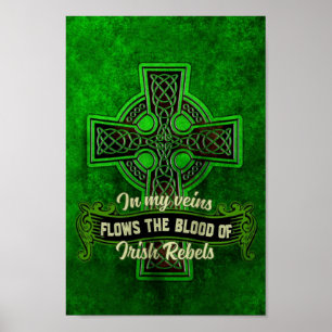 Poster Jour de la Saint Patrick Mes Veines Sang De Rebell