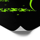 Poster Jour de la Saint-Patrick Papillon Vert Trèfle Cœur (Coin)