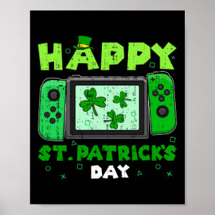 Poster Jour de la Saint Patrick Shamrock de contrôleur de