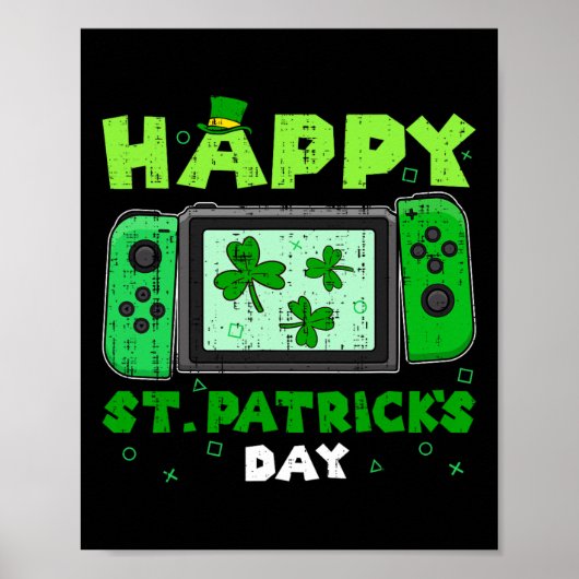Poster Jour de la Saint Patrick Shamrock de contrôleur de (Devant)