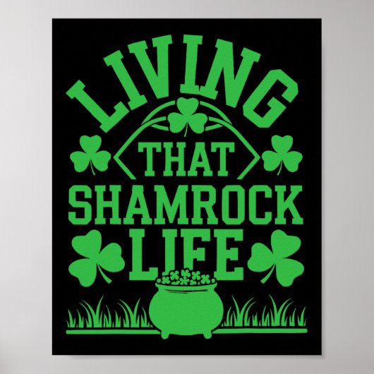 Poster Jour de la Saint Patrick Shamrock irlandais Shenan (Devant)