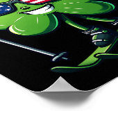 Poster Jour de la Saint-Patrick Ski Shamrock Trèfles Drap (Coin)