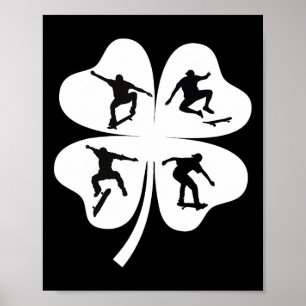 Poster Jour de la Saint-Patrick Trèfle à quatre feuilles