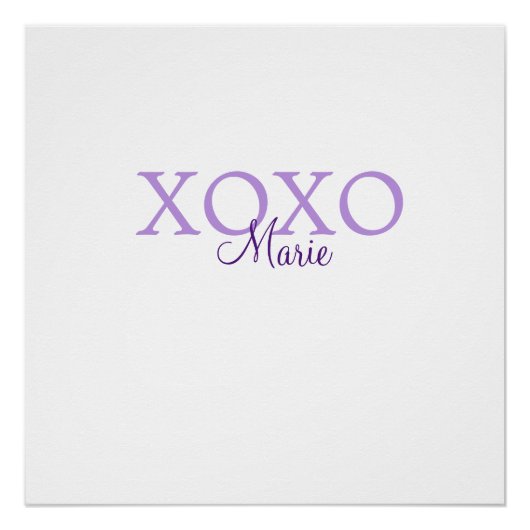 Poster Jour de la Saint Valentin Xoxo ajouter nom pastel (Devant)