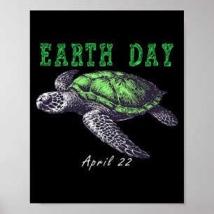 Poster Jour de la Terre 22 avril tortue marine jour de la