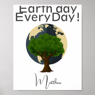 Poster Jour de la Terre Chaque Jour Allez Vert Sauver Not