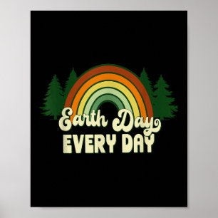 Poster Jour de la Terre Tous les jours Arbres de pin arc-