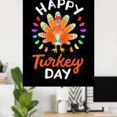 Poster Jour de la Turquie au bon thanksgiving (Bureau à domicile)